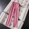 Slim filles vintage plaid pantalon droit mode dames élégant doux taille haute pantalon streetwear femme pantalon femmes chic 201109