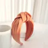 New Fashion Women Headband Adult Wide Side Solid Color Hairband Center Knot Turban Casual Hair Accessories