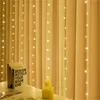 Explosive LED-Lichterkette aus Kupferdraht mit USB-Fernbedienung, 3 x 3 Meter, Urlaubszimmer-Dekoration, Laternen-Vorhang-Lichterkette