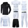 Men Running Jogging Training Clothes Sets Football Basketball Cycling Fitness Sport Wear Kits Teenager Compression Sportswear Y1221