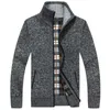 New Autumn Winter Jacket Men Sweater Warm Cashmere Wool Zipper Cardigan Jacket Men Coat Dress Casual Knitwear Male Clothes T200319