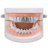 Grillz Teeth for Hip Hop Cool Mouth Grill Dental Covers Funny Top Bottom Custom Gold Plated Men039s Tooth Cap Set Vampire Teeth1667421