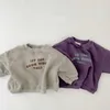 Höst baby casual sweatshirt spädbarn långärmad toppar vinter varm fleece för pojke kläder 6m-3t 220115
