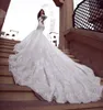 2021 Gorgeous Mermaid Lace Bröllopsklänningar Sheer Off Shoulder Long Sleeves Beaded Bridal Gowns Plus Size Sequined Trumpet Vestido de Novia