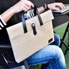 Kadın Erkek Evrak çantası unisex fermuarlı dizüstü bilgisayar çantası geri çekilebilir saplı bilgisayar çanta çanta çok işlevli astar