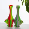 DHL Silicone Food Grade Smoking Bong 6.6inches with Down Stem and Glass Bowl Small Portable Hand Pipe Dab Oil Rig