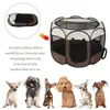 Draagbare Outdoor Folding Pet Hond Huizen Achthoekige Kooi voor Kat Tent Puppy Puppy Kennel Easy Operation Fence Big Dogs House LJ201203