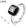 Laya Solitaire Ring Voor Vrouwen Puur 925 Sterling Zilver Retro Stijl Hoge Kwaliteit Zirkoon Wit Zwart Emaille Fijne Sieraden Handgemaakt En3949186