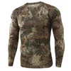 NOWOŚĆ Outdoor Quick Dry T Shirt Men Taktyczne Kamuflaż Długie rękaw okrągły szyja sportowa armia Tshirt Camo Funny 3d Tshirt12136472