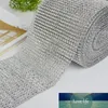 1 rulla 24 rader guld silver kristall diamant mesh rhinestone band för födelsedag bröllop diy dekoration tårta wrap crystal tulle