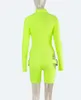 BeyPrarn Sexy Cut Out Turtleneck Unitard Gesp Jumpsuit Rompert Rungay Fluorescerende Geckle Dames Catsuits Training Overalls T200704