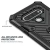 Shockpoof Case Case Magnetyczny Car Mount Ring Kickstand dla LG Harmony 4 xpress Plus 3 Premier Pro Plus, Styo 6 Aristo 5 K31 K51 Q51