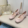 2022ブランドの女性のパンプス結婚式の靴女性ミッドヒール靴特許ファッションアンクルストラップシューズ4.5cm
