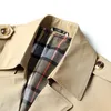 Thoshine Marka İlkbahar Sonbahar Erkekler Trençkot Üstün Kalite Düğmeler Erkek Moda Giyim Ceketler Rüzgarlık Artı Boyutu 3XL1