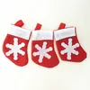 Mini calza di Natale Fiocco di neve Posate Borsa Decorazione domestica Calzini di Natale Coltello Forchetta Porta stoviglie Sacchetti regalo HH9-3541
