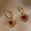 2020 nouvelle mode rouge émail coeur Cham Clip sur boucles d'oreilles papillon boucles d'oreilles cerceaux pour femmes1