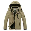 Heren Buiten Winterjas en Jassen Parka Windbreaker Plus Fluwelen Dikke Warm Winddicht Mannelijke Militaire Hooded Anorak Jassen 201028