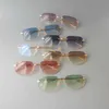 Top Luxury Designer Sunglasses 20% Off Rimless Retro Shades Vintage Women Clear Gafas Glasses Frame Rave Festival