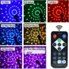 Mini RGB LED Crystal Magic Ball Stage Effect Light Lamp Bulb Party Disco med fjärrkontroll för Christmas Party Club Projector