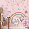 [SHIJUEHEZI] Animaux de Bande Dessinée Stickers Muraux DIY Arc-En-Licorne Cheval Stickers Muraux pour Enfants Chambres Bébé Chambre Décoration 201106