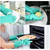 Silikonowe rękawiczki z szczotką wielokrotnego użytku Silikonowe naczynia do mycia rękawiczki odporne na rękawiczki odporne na narzędzie do czyszczenia kuchni HHAA614 28 N26836259