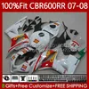 Carénages de moulage par injection pour HONDA CBR 600CC 600 RR CC F5 600F5 Blanc rouge 2007 2008 Corps 70No.88 CBR-600 CBR600 RR CBR 600RR 07-08 CBR600F5 CBR600RR 07 08 Carrosserie OEM