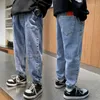Lente nieuwe tienerjongens jeans broek kinderkleding casual losse denim broek 4-16 jaar kinderen streetwear all-match kleding1