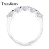 Transgems 1.25 CT CTW 4mm F Color Solid 14k 585 White Gold Half Band Band Diamond Band Y200620