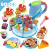 37- DIY Udawaj Zagraj Owoce Cięcie Tort Urodzinowy Kuchnia Żywność Zabawki Cocina De Juguete Zabawki Różowe Niebieskie Dziewczyny Prezent Dla Dzieci LJ201009