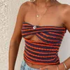 2022 Strapless Knitted Crop Tanks Top Women Hollow Out Summer Autumn Sleeveless Backless Sexy Y2k Tank Tops Vintage Fashion