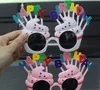 Aniversário óculos de sol favores favores decoração novidade engraçado óculos para crianças adultos doces óculos foto adereços creme bolo flor projeto de balão