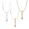 Chains LR Pan 925 Silver Fashion Classic Love Pod Necklace Pendant Valentine's Day Gift Girlfriend Party Set Rose Gold