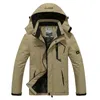 Yihuahoo 겨울 자켓 남자 5XL 6XL 두꺼운 따뜻한 파카 코트 방수 산 재킷 주머니 두건이 달린 양털 방풍 재킷 남자 T200102