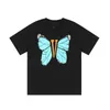 Kort trendhylsa Big V Butterfly Skriv ut par Samma lösa män och Kvinnors Kortärmad T-shirt