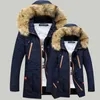 Thickening Parkas Men Winter Jacket Men's Coats Male Outerwear Fur Collar Casual Long Cotton Wadded men Hooded Coat 201128