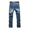 Jeans para hombres 2021 Slim Fit Primavera Otoño Retro Azul Estiramiento Moda Bolsillos Desinger Hombres Moda Casaul Hombre Marca HOWDFEO180J