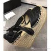 Fashion Womens Fisherman Shoes Baotou Sandaler Plattform Lättvikt Kvinnors Sko Twine Weave Cross Tie Slips Fisherman Skor med låda