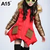 Kids Girls Winter Jacket with Fur Collar Children Parka Clothes Baby Warm Hooded Cotton Coats Big Size 4 6 8 10 12 14 Years LJ201017