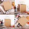 Återvunnet Kraft Paper Bag Paper Tote Presentväska Brown Bags för gåvor Bröllop och Shopping Packaging