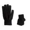 1 paire de gants unisexe hiver cachemire tricot Silicone antidérapant épaissir chaud polaire magique coupe-vent gant doux extensible #1