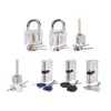 7-Piece Practice Lock Set for Beginner and Pro Locksmiths, 7 Pack Transparent Padlock Training Tool