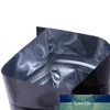 10 * 15 cm (3,93 * 5,90 pouces) noir refermable feuille d'aluminium fermeture à glissière sac de stockage des aliments sacs feuille Mylar fermeture à glissière thermoscellage café thé poudre poche