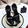 Wysokiej jakości sprężyna pojedyncze buty nowe skórzane damskie spiczaste obcasy luksusowe projektant nie poślizgowe metalowe przyciski sexy bankietowe oryginalne opakowania 35-41
