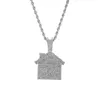 Hip Hop Bando Trap House Necklace Men Bling Savage Pendant Necklace With Tennis Chain Female Ice Out Link Chain Jewelry C0219