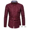 Primavera Casual camisa para Tops Men Plaid Impresso magro dos homens Camisas Moda Masculina Manga Longa