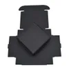 50PCSLOTさまざまなサイズのブラックブティックパッケージクラフトペーパーボックス折りたたみ可能なクラフト用紙ボックスウェディングジュエリーギフトストレージデコラット3929030