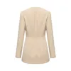 DEAT Mode d'été Femmes Vêtements Col V Manches longues Taille haute Bouton unique Begie Blazer Femme Bureau LJ201021