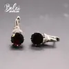 Dangle Chandelier Natural 4ct Up Black Garnet Simple Fermoir Boucles d'oreilles 925 Sterling Silver Fine Gemstone Earring Elegant Nice Design For Girl