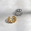 خواتم العنقودية الشرير الذهب والفضة اللون مكتنزة سلسلة رابط الملتوية هندسية للنساء خمر فتح قابل للتعديل midi ring1