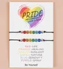 2pcs/ Set Rainbow Pride Bracelet Bisexual Lgbt Rope Jewelry for Women Men Gift